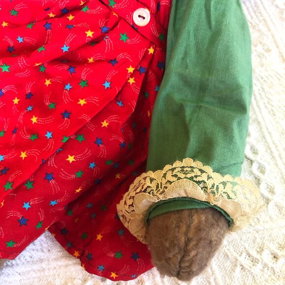 VTG Handmade Bunny Rabbit Plush Mohair Weighted Primitive Folk Art Cottagecore - Picture 7 of 8